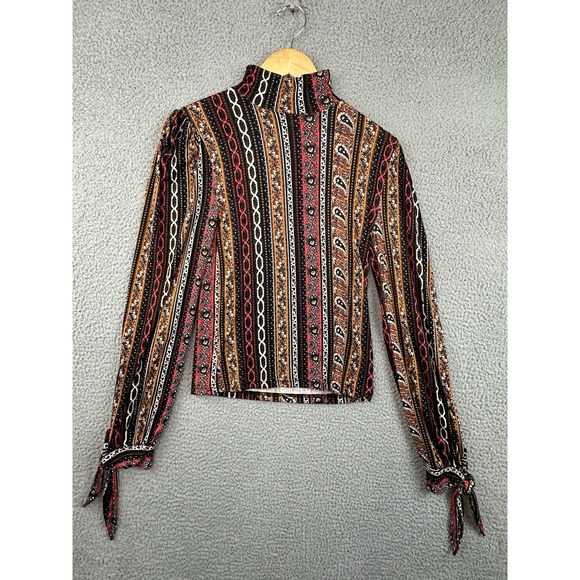 Free People Tops - Free People Multicolor Striped Paisley Mock Neck Tunic